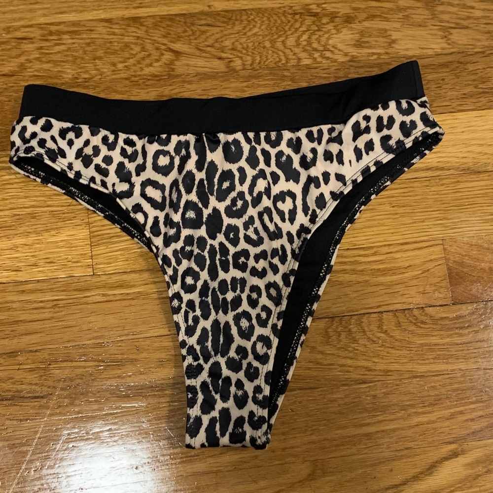 High waisted cheetah bikini bottom